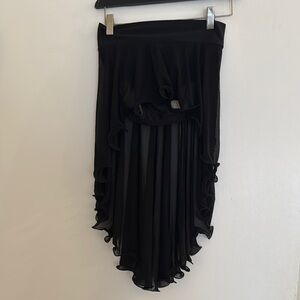 Elegant Black Ruffled Skirt with built in briefs. Stretches.